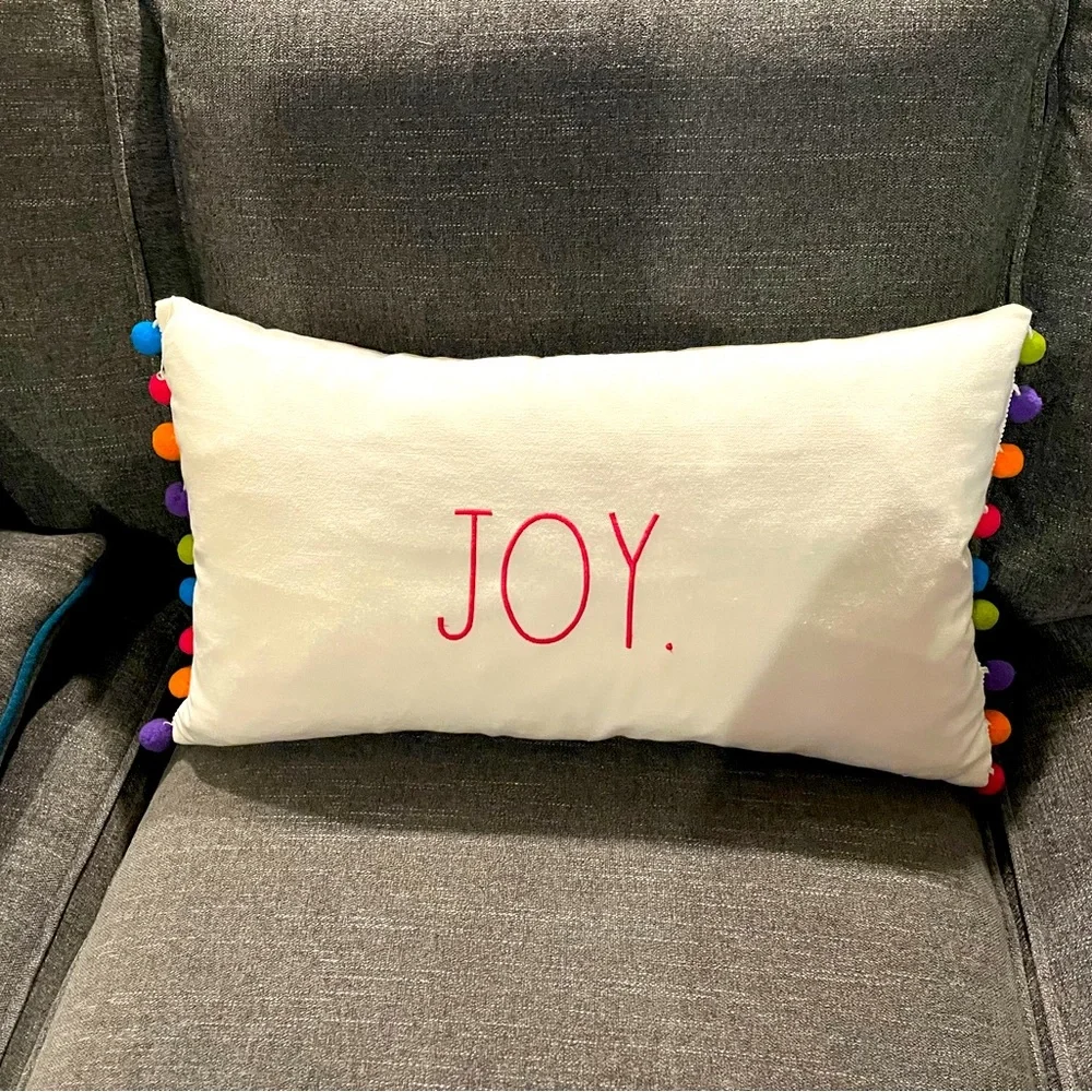Brand New/ Unused - Yummy Soft Throw/ Joy Pillow - Bright Colors Christmas Decor